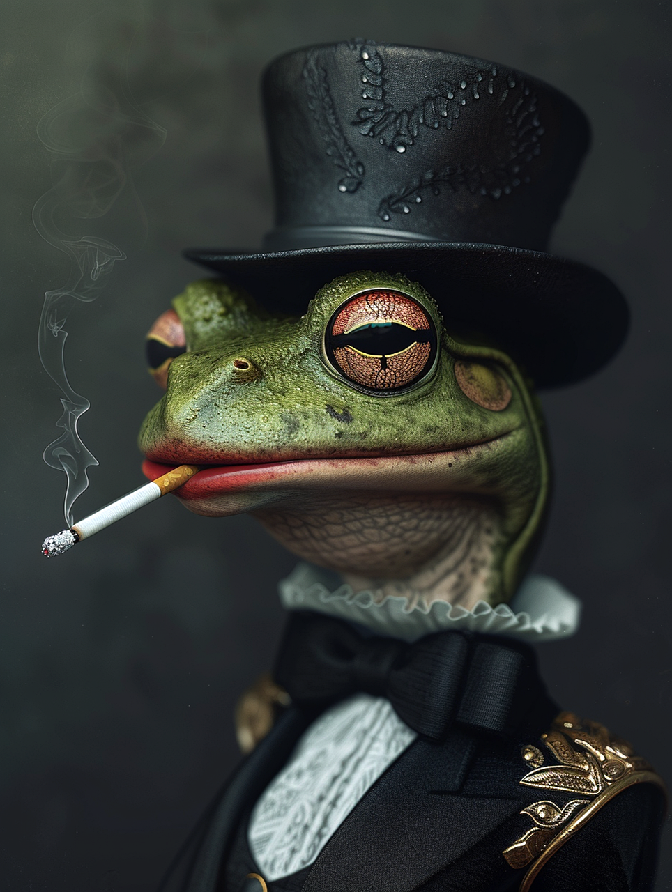 a frog in a hat